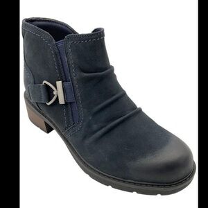 Clarks Collection Women's Leather Ankle Boots Hearth Navy Size 7‎ Like New